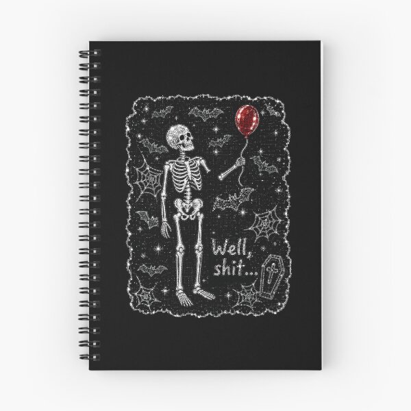 Item preview, Well Shit Skeleton with Red Balloon Gothic Humor designed and sold by cerima.