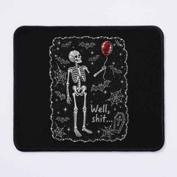 Item preview, Well Shit Skeleton with Red Balloon Gothic Humor designed and sold by cerima.