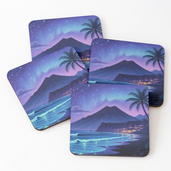 Item preview, Volcanic Bay at Night — Bioluminescent Waves Under the Stars designed and sold by Hawaii26.