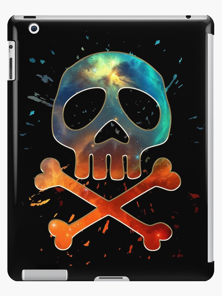 Space Pirate Totenkopf Gekreuzte Knochen Kapitan Knochen Anime Comic Ipad Hulle Skin Von Boom Art Redbubble