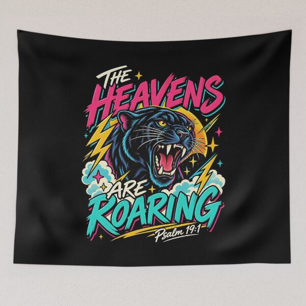 Item preview, Bible Verse Quote, The Heavens Are Roaring, Lion Roaring designed and sold by graphic-genie.