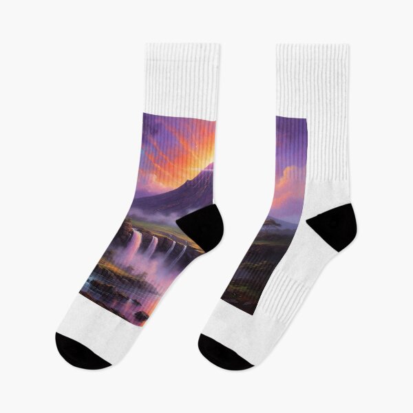 Item preview, Sacred Volcano — Golden Waterfalls under a Fiery Sky designed and sold by Hawaii26.