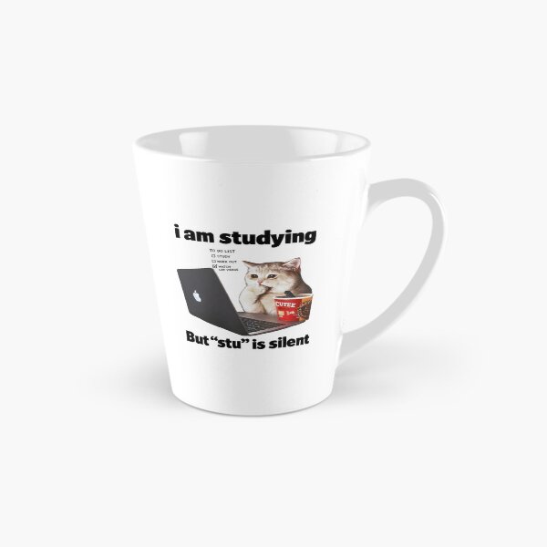Item preview, I Am Studying But Stu Is Silent Funny Cat Procrastination Humor designed and sold by cerima.