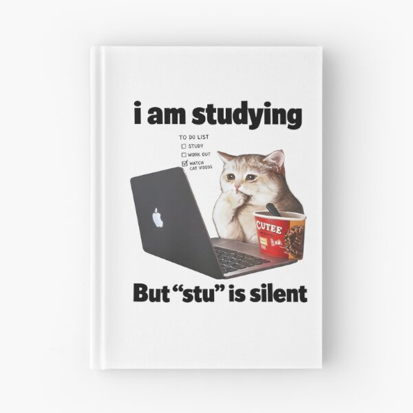 Item preview, I Am Studying But Stu Is Silent Funny Cat Procrastination Humor designed and sold by cerima.