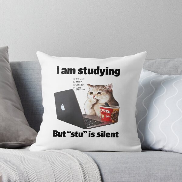 Item preview, I Am Studying But Stu Is Silent Funny Cat Procrastination Humor designed and sold by cerima.
