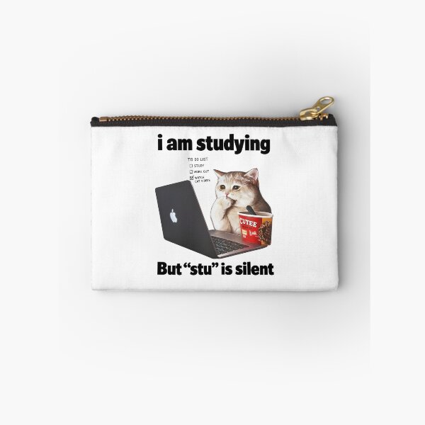 Item preview, I Am Studying But Stu Is Silent Funny Cat Procrastination Humor designed and sold by cerima.