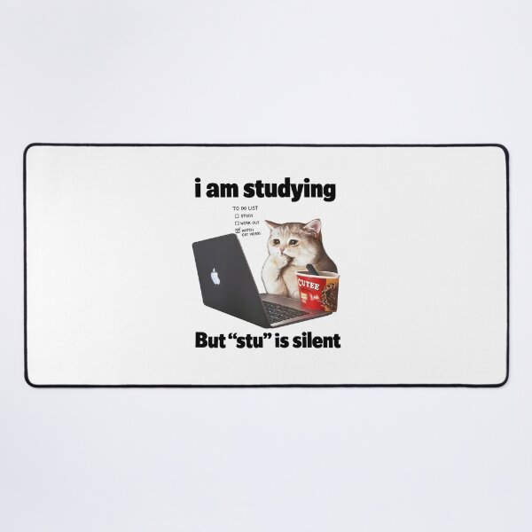 Item preview, I Am Studying But Stu Is Silent Funny Cat Procrastination Humor designed and sold by cerima.
