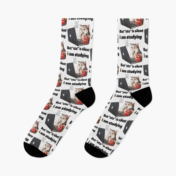 Item preview, I Am Studying But Stu Is Silent Funny Cat Procrastination Humor designed and sold by cerima.