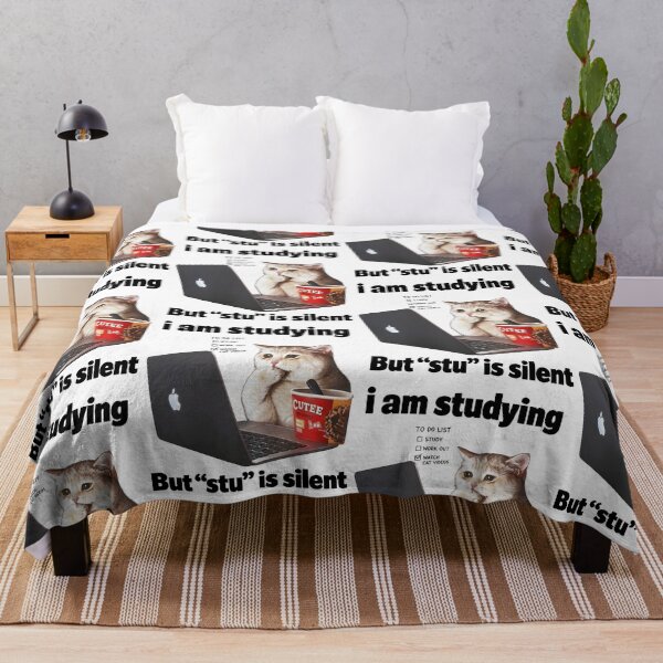 Item preview, I Am Studying But Stu Is Silent Funny Cat Procrastination Humor designed and sold by cerima.