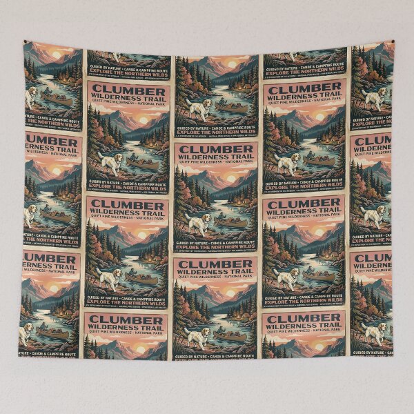 Item preview, Clumber Spaniel Wilderness Canoe Guide designed and sold by PictoVibe.