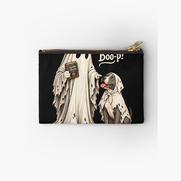 Item preview, Boo-p Pittie Dog Ghost with Book Halloween American Pit Bull Zip Hoodie designed and sold by matnguc1.