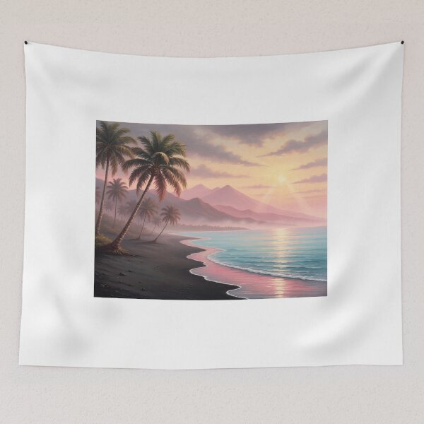Item preview, Black Sand Beach and Volcanoes — Pink Pacific Twilight designed and sold by Hawaii26.
