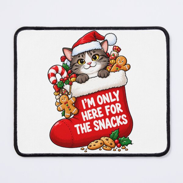 Item preview, I'm Only Here For The Snacks Funny Cat Christmas Design designed and sold by Kenzie & Co.