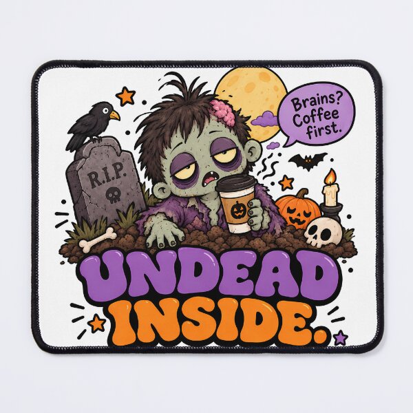 Item preview, Groovy Retro Undead Inside - Funny Halloween Zombie Coffee Meme designed and sold by ianm1028.