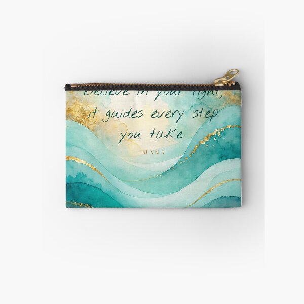 Item preview, Believe in Your Light — Inspirational Quote Turquoise and Gold Watercolor designed and sold by Hawaii26.