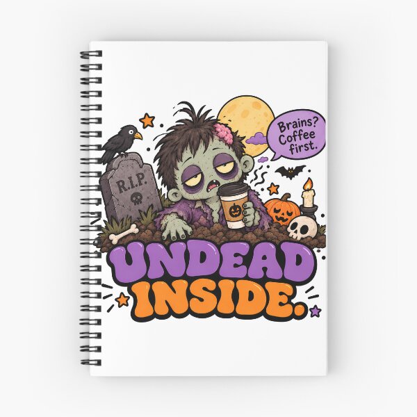 Item preview, Groovy Retro Undead Inside - Funny Halloween Zombie Coffee Meme designed and sold by ianm1028.