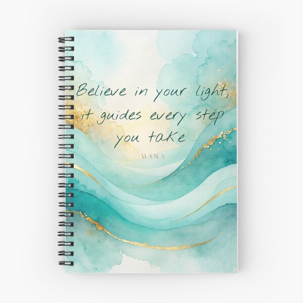 Item preview, Believe in Your Light — Inspirational Quote Turquoise and Gold Watercolor designed and sold by Hawaii26.