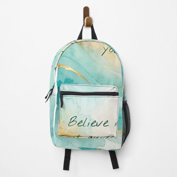 Item preview, Believe in Your Light — Inspirational Quote Turquoise and Gold Watercolor designed and sold by Hawaii26.