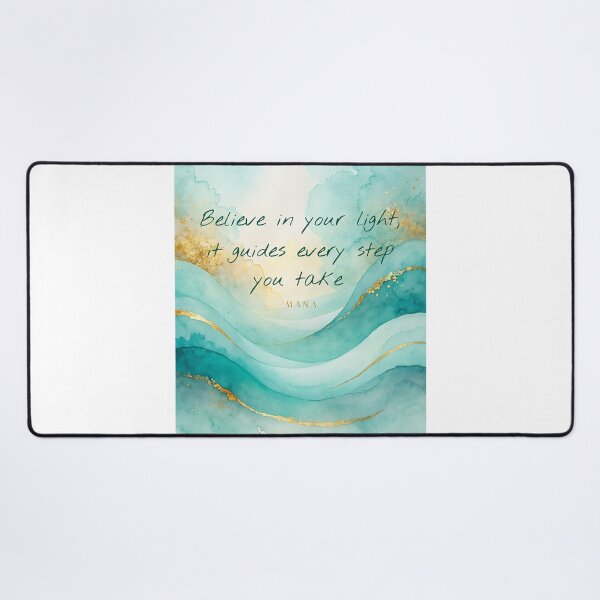 Item preview, Believe in Your Light — Inspirational Quote Turquoise and Gold Watercolor designed and sold by Hawaii26.