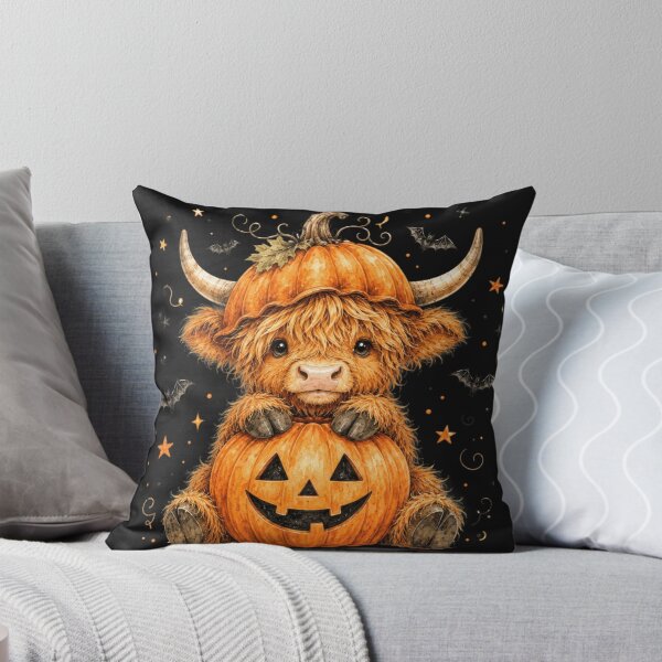 Item preview, Cute Highland Cow Pumpkin Halloween Jack O Lantern Art Sweatshirt designed and sold by matnguc1.