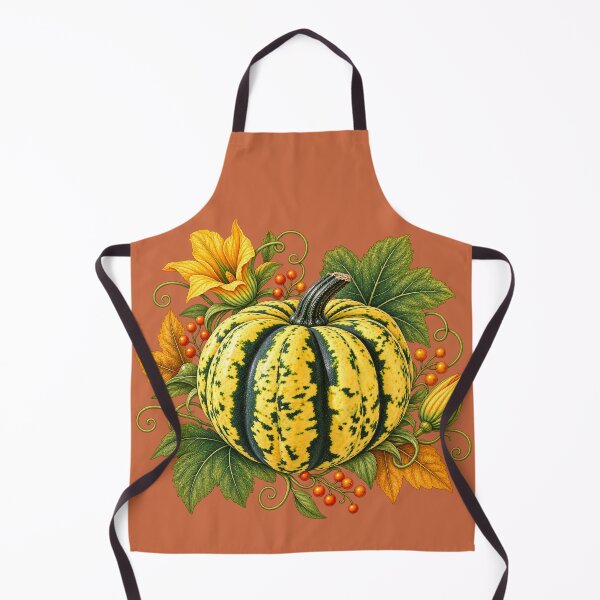 Item preview, Green Pumpkin with Blossoms & Leaves Fall Design designed and sold by TheSlowShore.