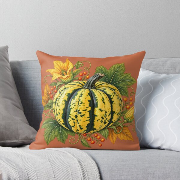 Item preview, Calabaza verde con flores y hojas (diseño otoñal) designed and sold by TheSlowShore.