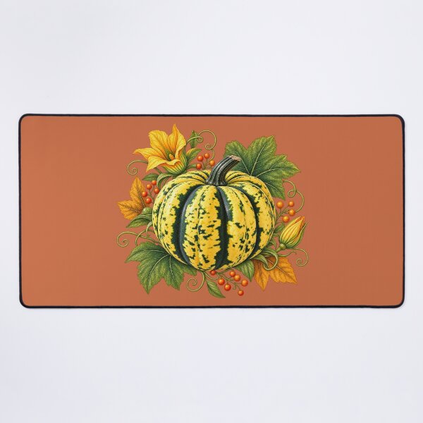 Item preview, Green Pumpkin with Blossoms & Leaves Fall Design designed and sold by TheSlowShore.