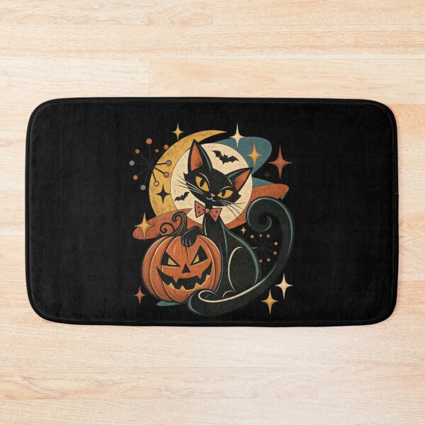 Item preview, Black Cat and Pumpkin Atomic Retro Halloween designed and sold by raewaelchi.
