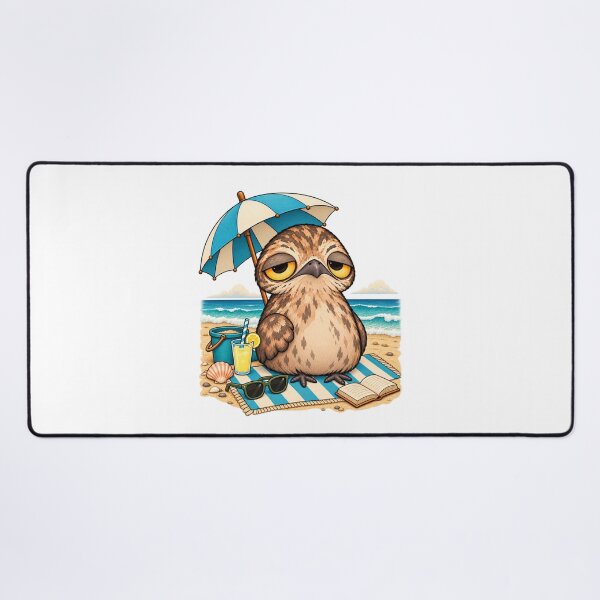 Item preview, Sleepy Potoo at the Beach | Cute Tropical Potoo Bird Summer Vacation designed and sold by MrDev.