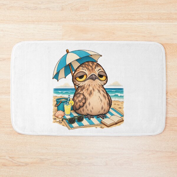 Item preview, Sleepy Potoo at the Beach | Cute Tropical Potoo Bird Summer Vacation designed and sold by MrDev.