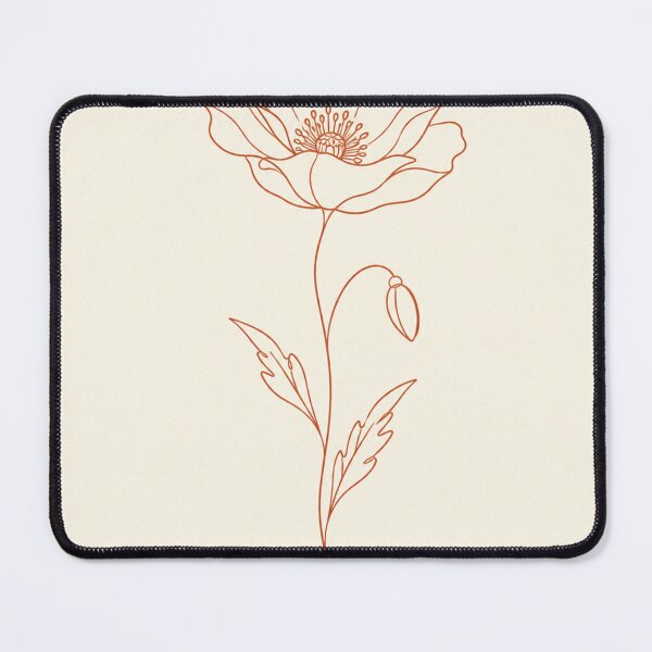 Item preview, Single Poppy Stem Line Art | Minimalist Terracotta Botanical Print (line art) designed and sold by Zaramodo.