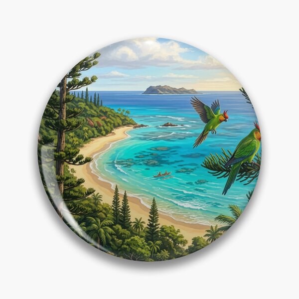 Item preview, Horned Parakeets — Soaring Above the Turquoise Bay designed and sold by Hawaii26.