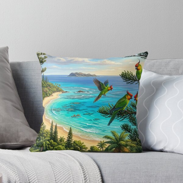Item preview, Horned Parakeets — Soaring Above the Turquoise Bay designed and sold by Hawaii26.