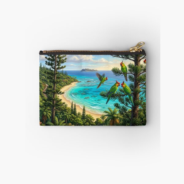 Item preview, Horned Parakeets — Soaring Above the Turquoise Bay designed and sold by Hawaii26.