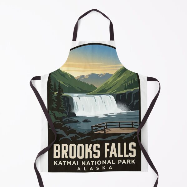 Item preview, Brooks Falls Alaska Vintage WPA Travel Badge Sticker designed and sold by DetourDgn.