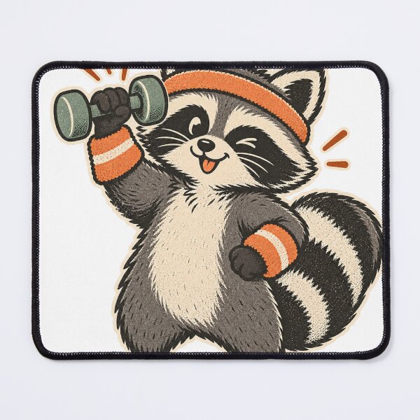 Item preview, Retro Gym Racoon designed and sold by WaynesCave.