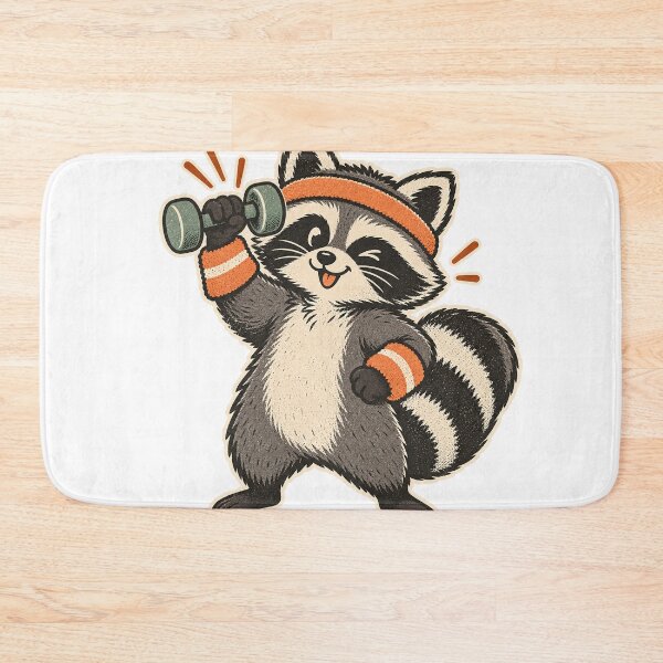 Item preview, Retro Gym Racoon designed and sold by WaynesCave.