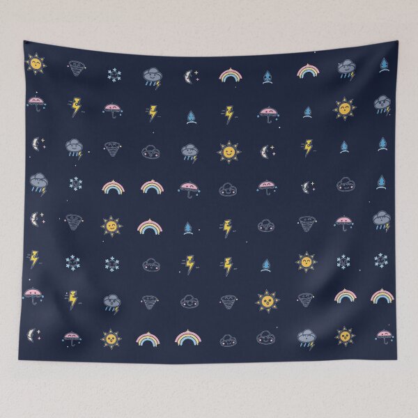 Item preview, Mini Cute Weather Icons Micro-Grid Seamless Pattern designed and sold by KungPowUnicorn.