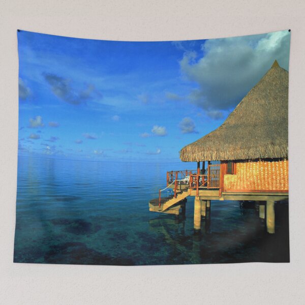 Item preview, Overwater Paradise Bungalow Art Photo  designed and sold by DEC02.