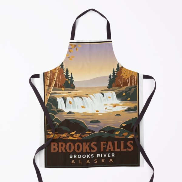 Item preview, Brooks Falls Autumn Alaska Vintage Poster Sticker designed and sold by DetourDgn.