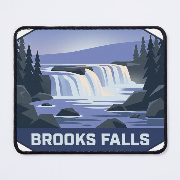 Item preview, Brooks Falls Blue Hour Modern Alaska Badge Sticker designed and sold by DetourDgn.