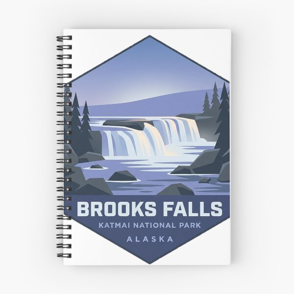 Item preview, Brooks Falls Blue Hour Modern Alaska Badge Sticker designed and sold by DetourDgn.