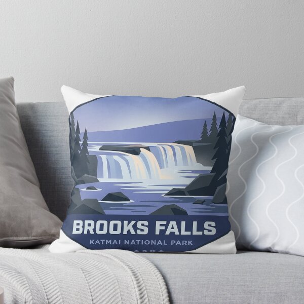 Item preview, Brooks Falls Blue Hour Modern Alaska Badge Sticker designed and sold by DetourDgn.