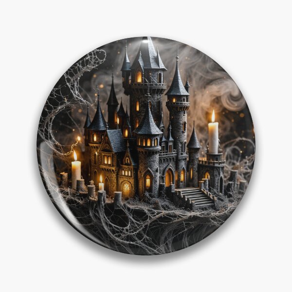 Item preview, Gothic Castle Emerging from Magic Book – Dark Fantasy Haunted Story Art Print designed and sold by Kaleidoscope Print.
