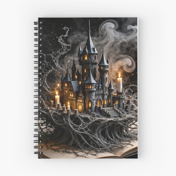 Item preview, Gothic Castle Emerging from Magic Book – Dark Fantasy Haunted Story Art Print designed and sold by Kaleidoscope Print.