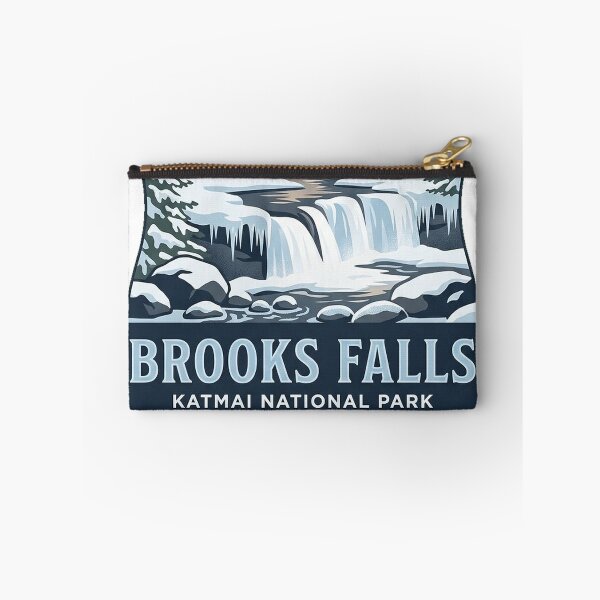 Item preview, Brooks Falls Winter Alaska Heraldic Crest Sticker designed and sold by DetourDgn.