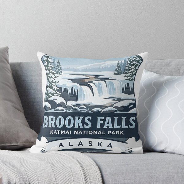 Item preview, Brooks Falls Winter Alaska Heraldic Crest Sticker designed and sold by DetourDgn.