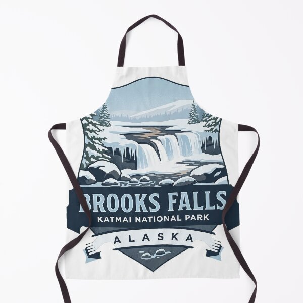 Item preview, Brooks Falls Winter Alaska Heraldic Crest Sticker designed and sold by DetourDgn.