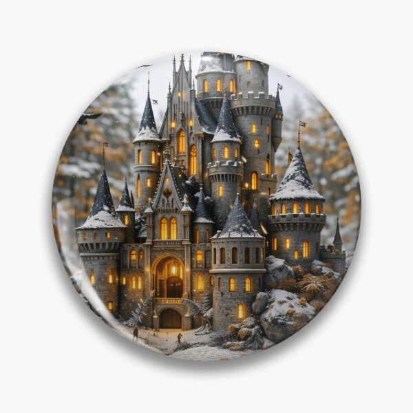 Item preview, Snowy Castle Rising from an Open Book – Magical Winter Storybook Fantasy Art designed and sold by Kaleidoscope Print.