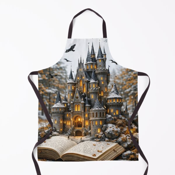 Item preview, Snowy Castle Rising from an Open Book – Magical Winter Storybook Fantasy Art designed and sold by Kaleidoscope Print.